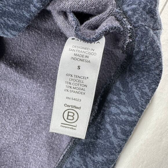 Athleta Sweatshirt Womens Small Navy Blue Studio to Street Splatter Stretch Crew - Picture 6 of 9